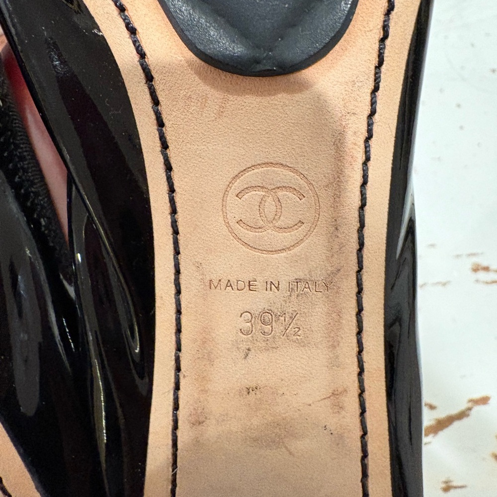 Chanel Glossy Black Women's Heels - Picture 4 of 5
